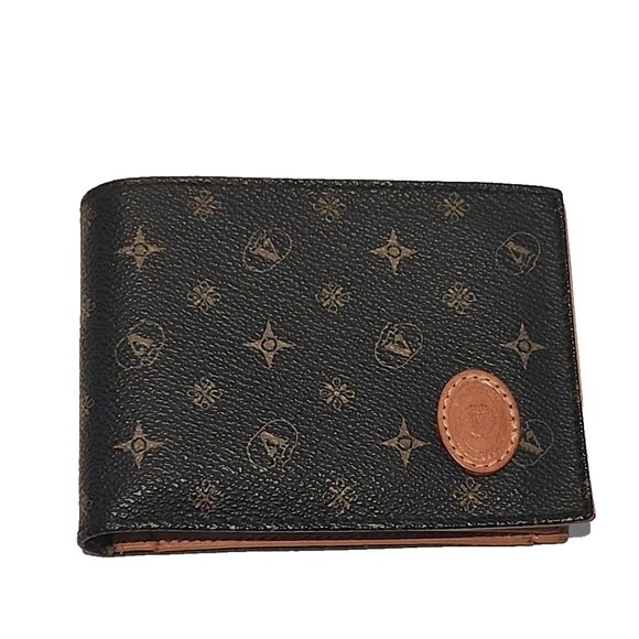 vintage VALLEVERDE Italy mens Bi fold Wallet Brown Leather coin pocket pelle - Picture 3 of 10